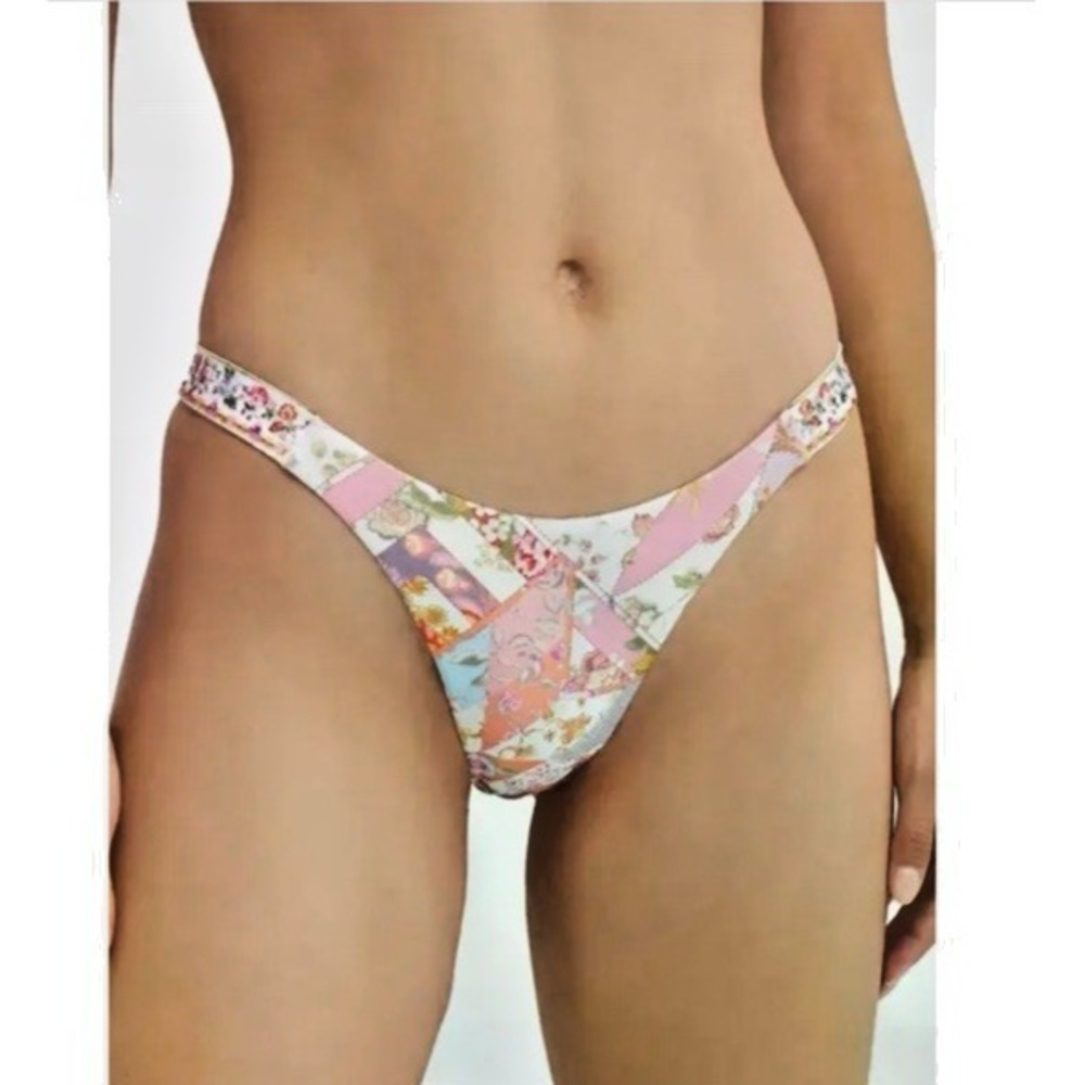 Camilla Size L/ US 10 Sewyeste Crystal Embellished Floral Bikini Bottoms Luxury